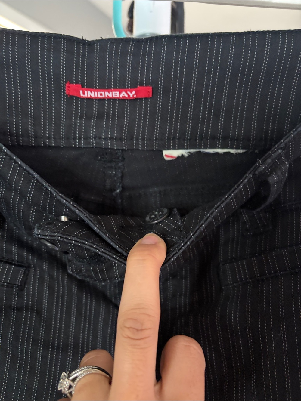 UNIONBAY Black Pinstripe Dress Pants - Picture 2 of 3